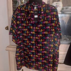 Karl Lagerfeld Colorful Logo Print Shirt